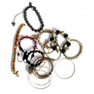 Grab Bag of Random Bangles Bracelets Beaded Jewelry